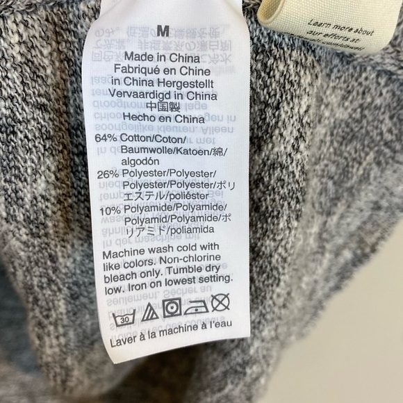 Madewell Cropped Dolman Sleeves Knit Sweater Top Oreo Gray Size M Boxy V Neck - Picture 15 of 15